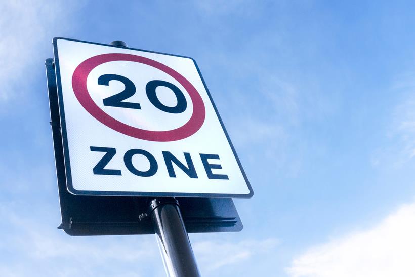 20mph zone sign