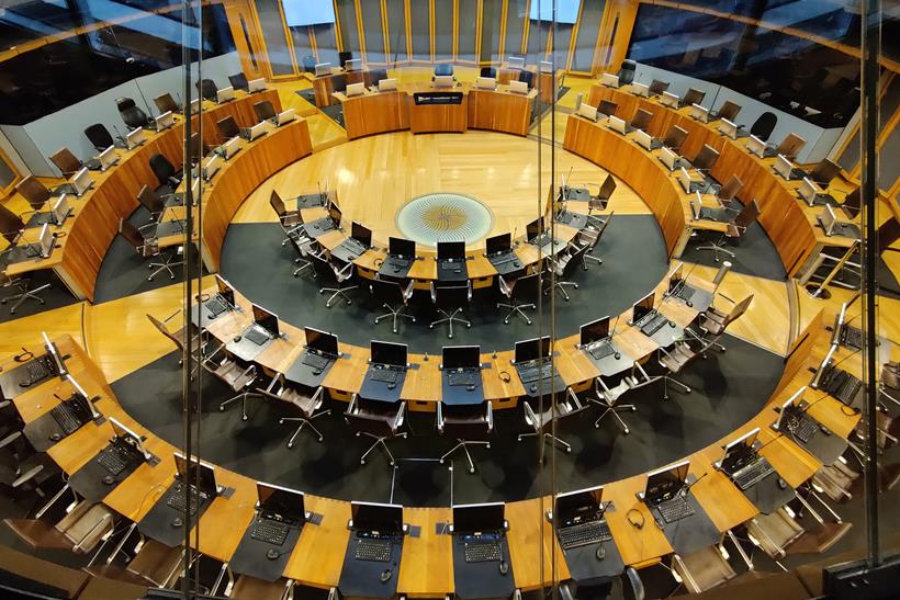 The Senedd Welsh Parliament chamber