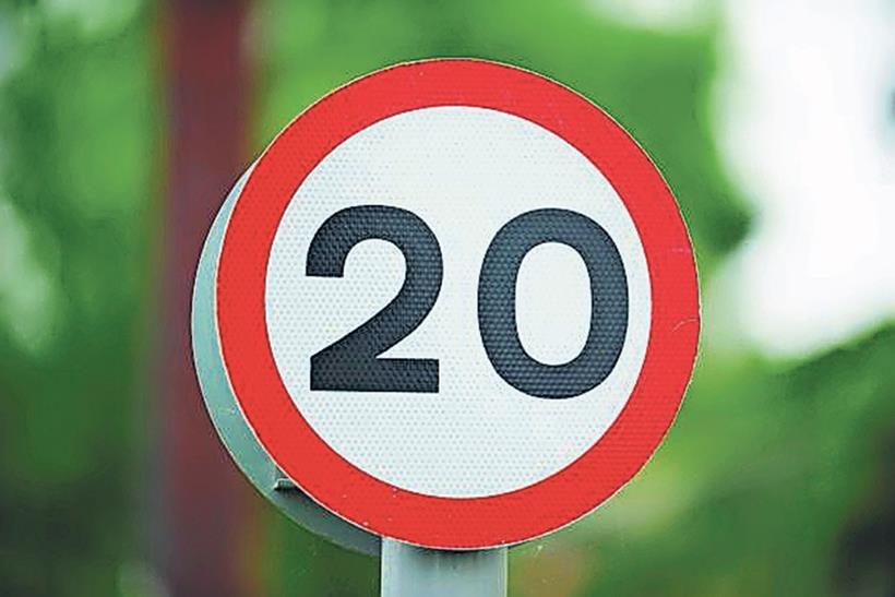 20mph limit sign