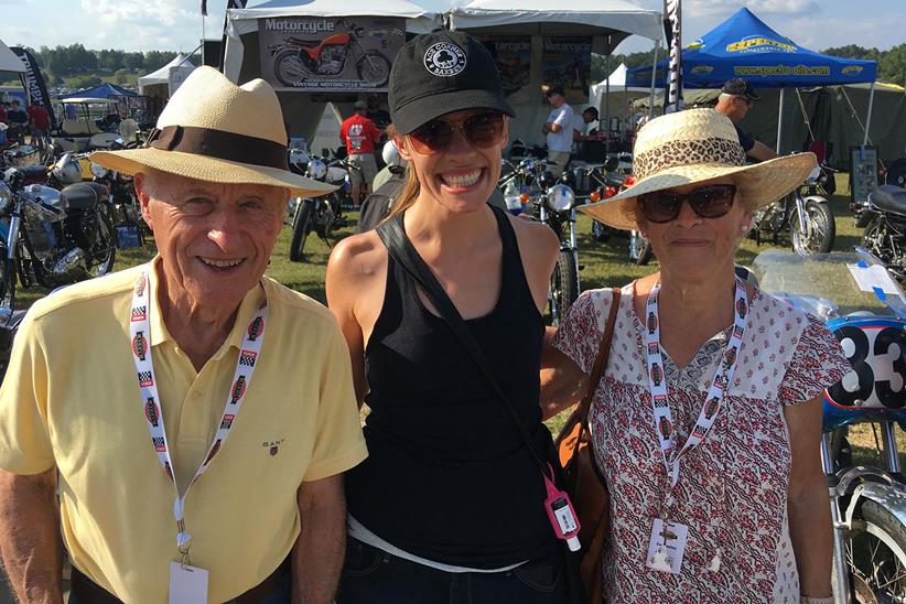 Colin Seeley, with Texas fan, and Eva Seeley.