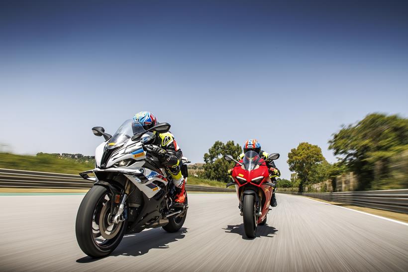 Superbikes ridden in the sunshine