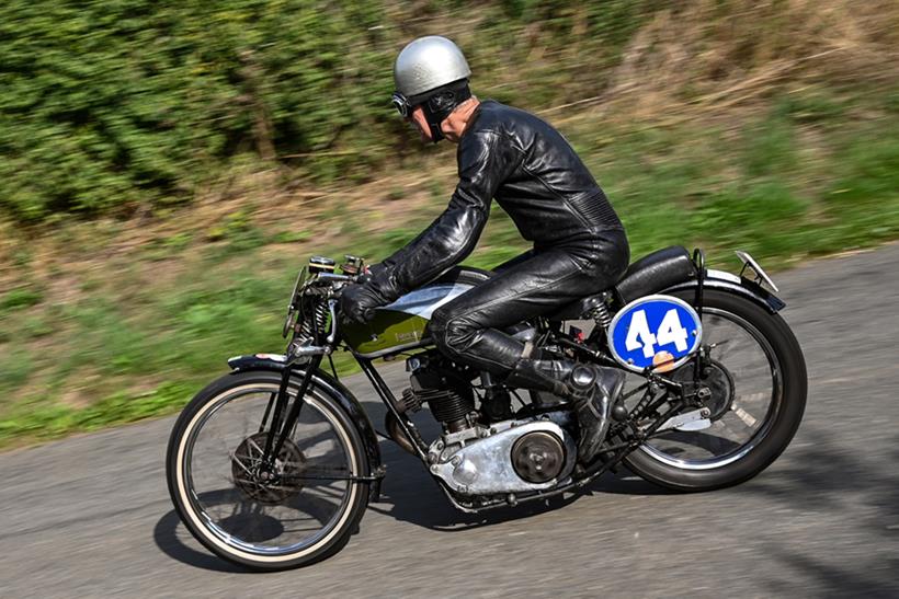 Pre-war classic racer takes on the Louth Hill Climb Credit: Wayne Lagden Sports Photography