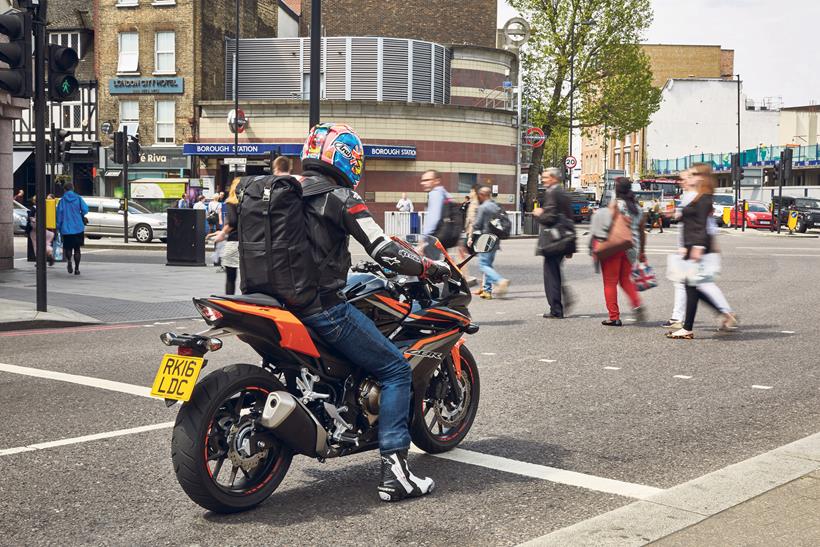 Michael Neeves waiting at traffic lights in London