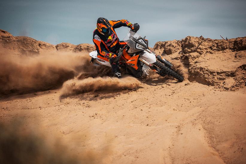 Turning on a KTM 890 Adventure R Rally off-road