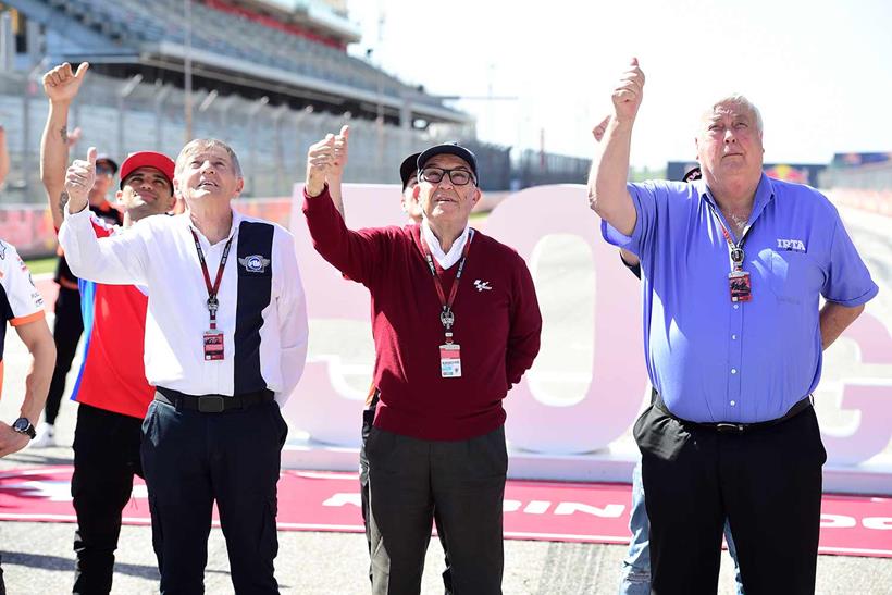 Mike Trimby pictured with Carmelo Ezpeleta at COTA