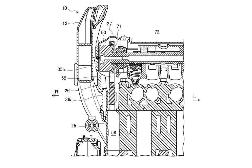 Suzuki Hayabusa cam phaser sits inside frame