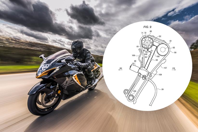 Suzuki Hayabusa with VVT technical drawing