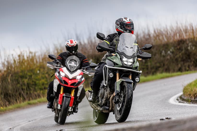 A rider being assessed by a motorcycle trainer