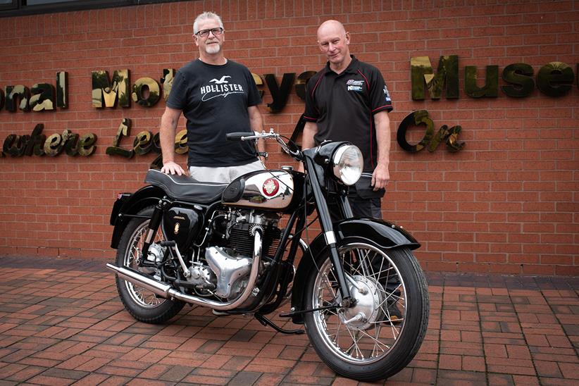 BSA A10 outside the National Motorcycle Museum