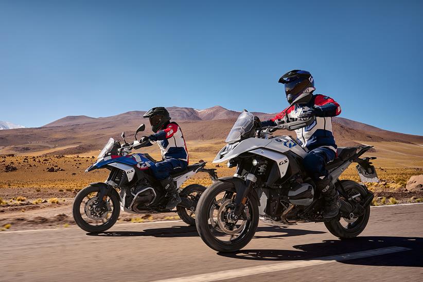 A pair of BMW R1300GS' being ridden