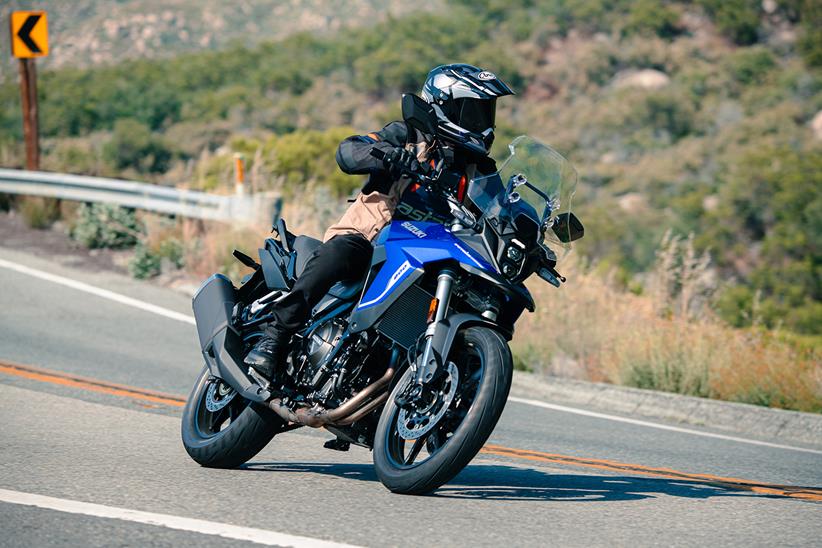 Cornering on the 2024 Suzuki V-Strom 800 RE