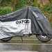 Oxford Rainex motorcycle cover in the rain