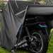 Motorcycle shelter on grass