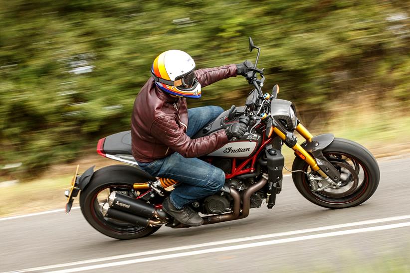 Retro rider kit on an Indian motorcycle