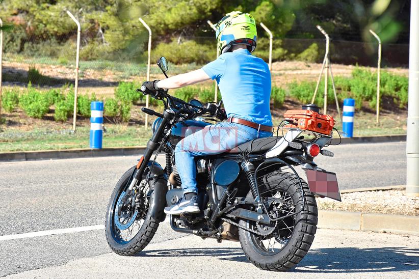 Royal Enfield 650 scrambler spy shot rear