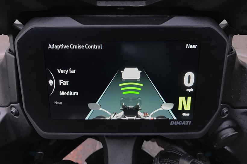 Ducati Multistrada V4 Rally adaptive cruise control settings