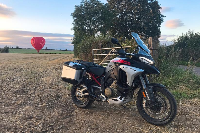 Ducati Multistrada V4 Rally hot air balloon