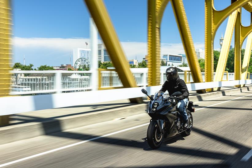 2024 Suzuki GSX-8R black on the road