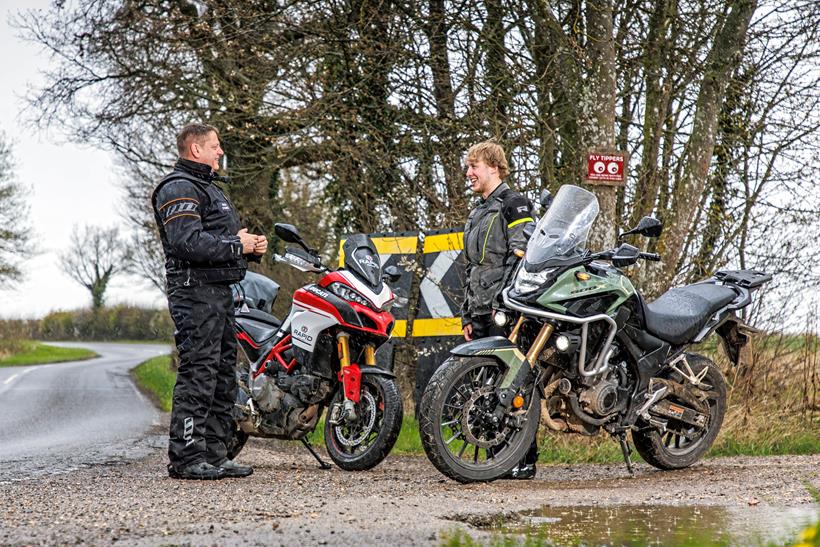 Joseph Wright and Mark Evans of Rapid Training - a company that specialises in advanced motorcycle training