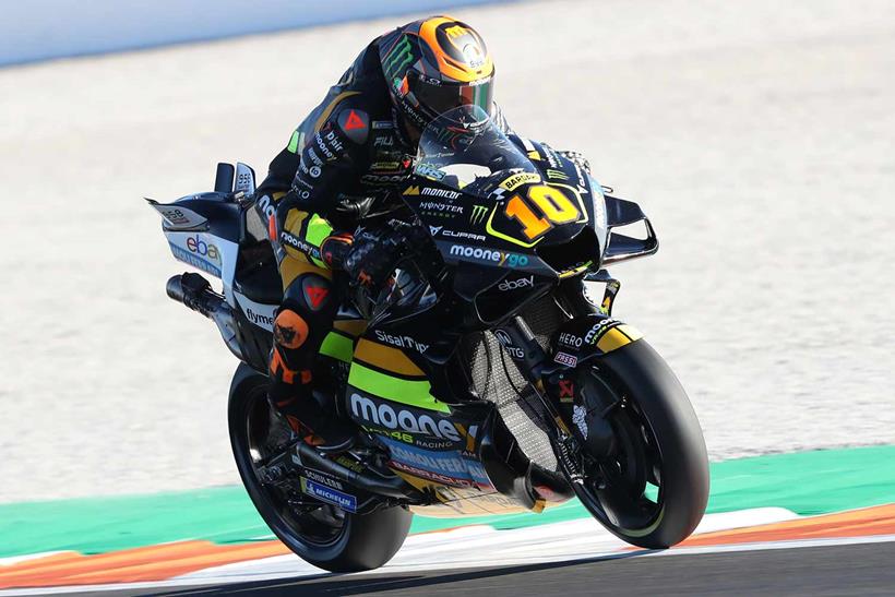 Luca Marini onboard the Mooney VR46 Ducati in Valencia