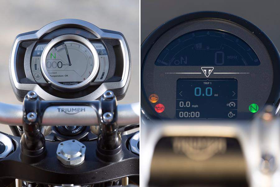 2024 Triumph Scrambler 1200 dash comparison