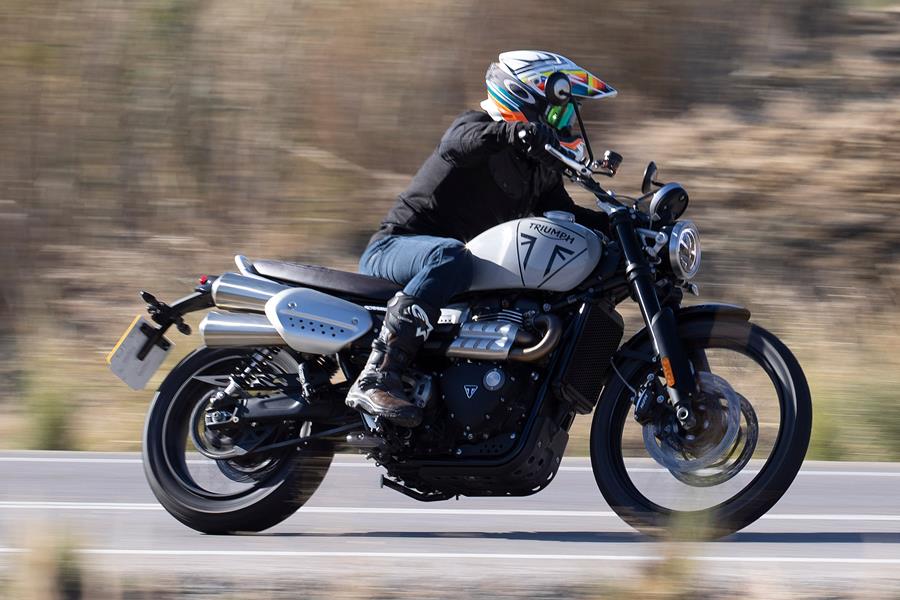 2024 Triumph Scrambler 1200 X right side action shot