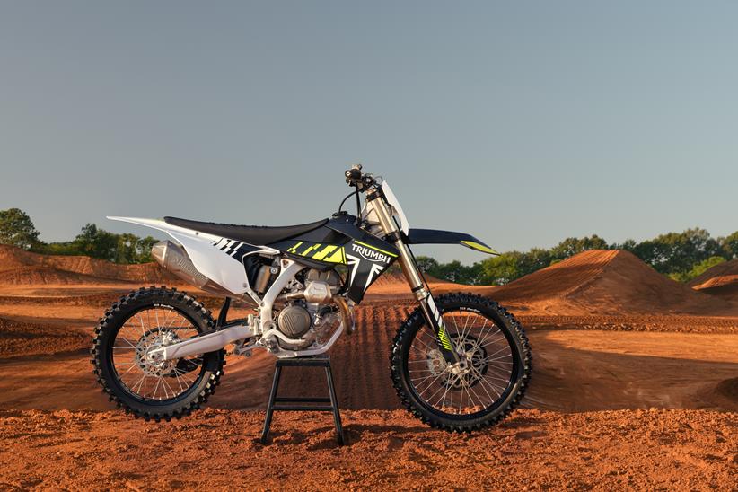 A side view of the Triumph TF 250-X motocross racer