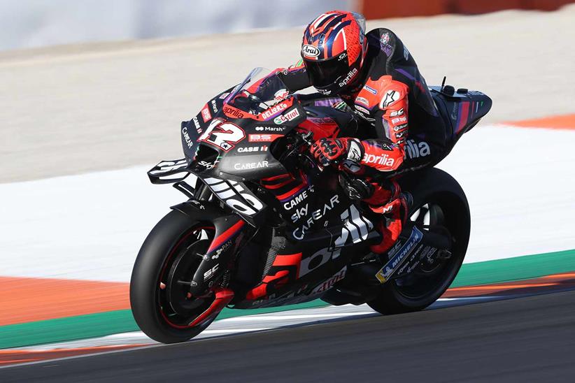 Maverick Vinales on his way to top spot at the Valencia Test