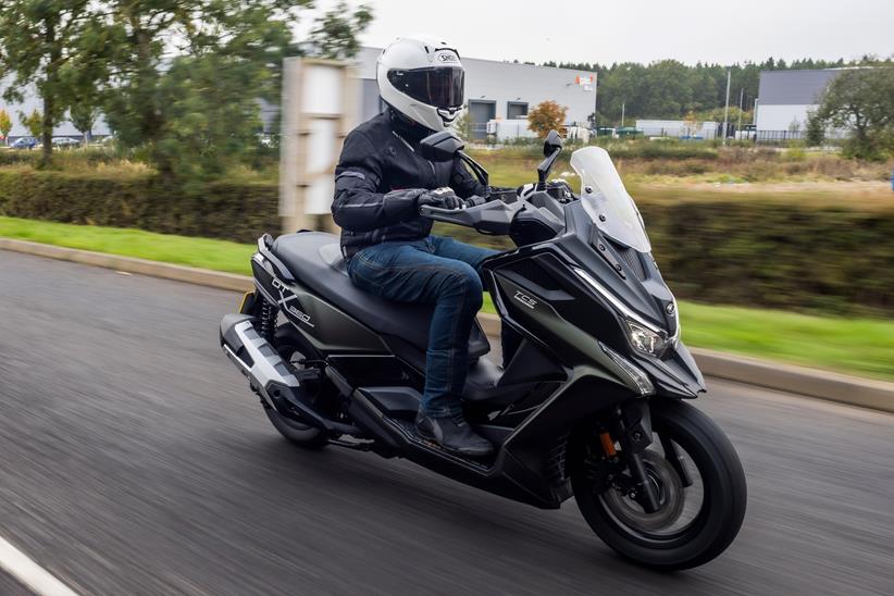 Kymco scooter on the road