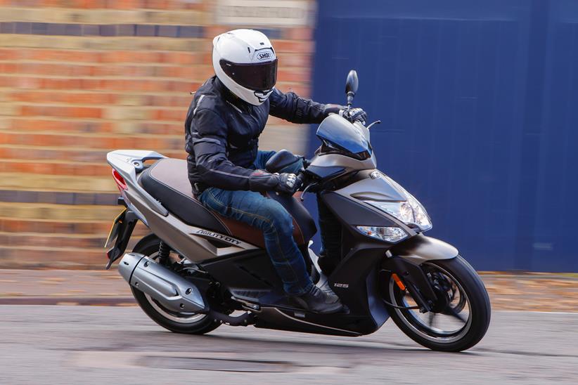 Kymco scooter action shot