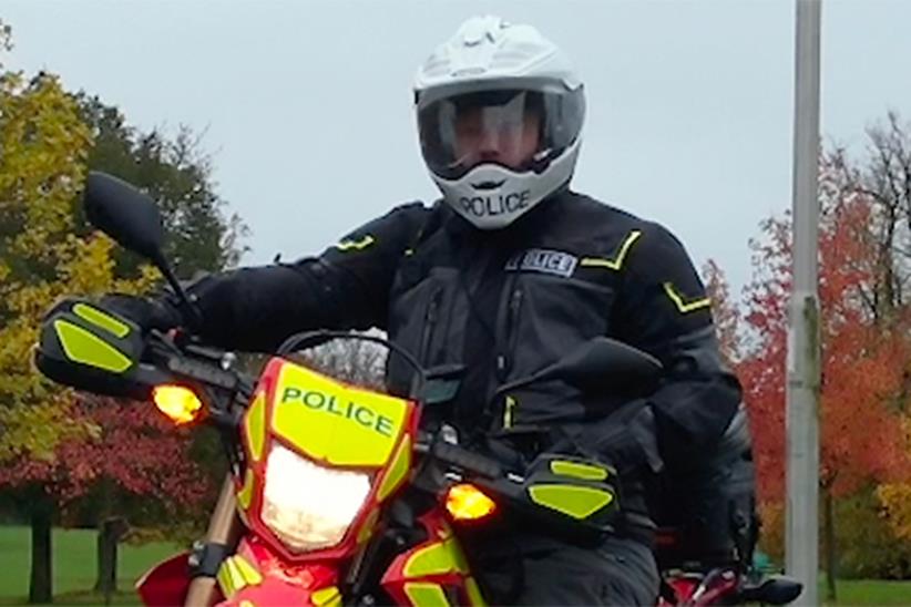 Thames Valley Police officer in off road gear