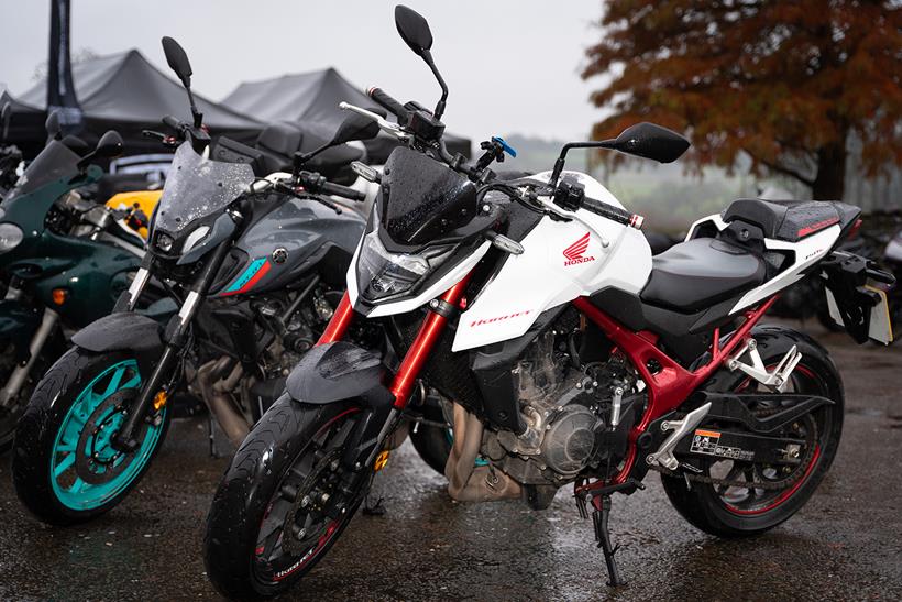 Motorcycles parked up at the Owl's Nest Tea Room. Credit: CAMS PhotoVideo