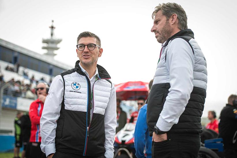 Christian Gonschor, Technical Director BMW, and Marc Bonger, BMW Motorrad Motorsport Director