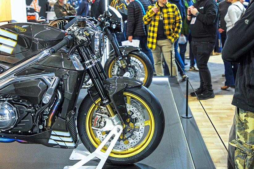 Norton V4CRs on display at Motorcycle Live