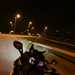 Motorcycle riding at night