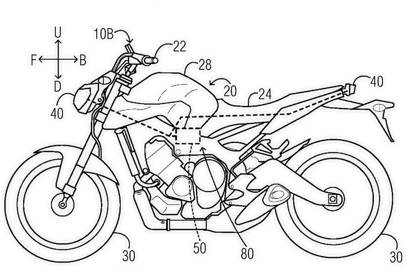 Yamaha MT-09 headlight planning patent showing central laser