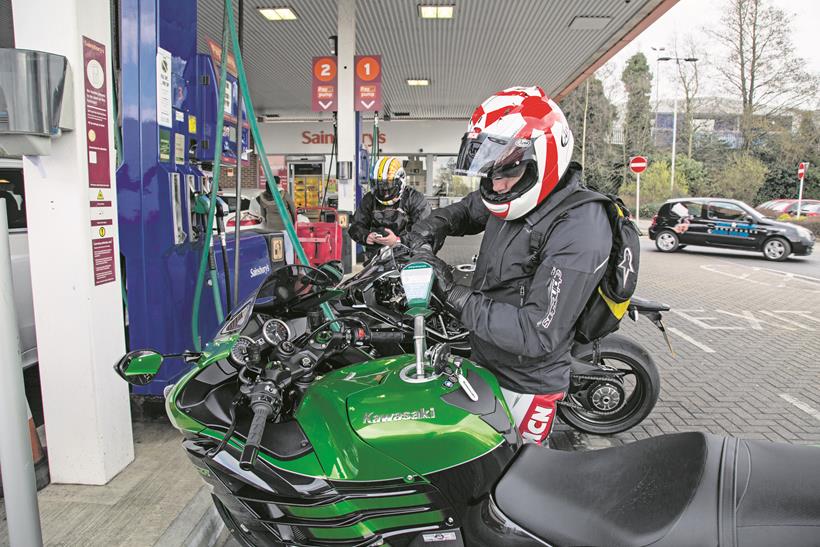 Kawasaki zzr1400 at petrol petrol station