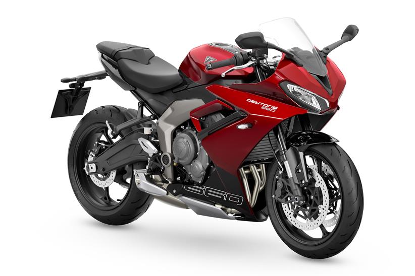 2024 Triumph Daytona 660 front on white background