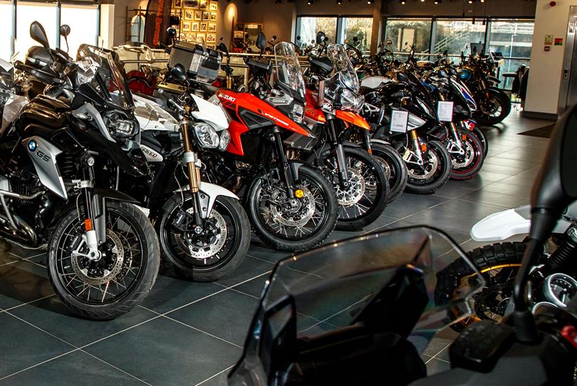 Motorcycle showroom floor