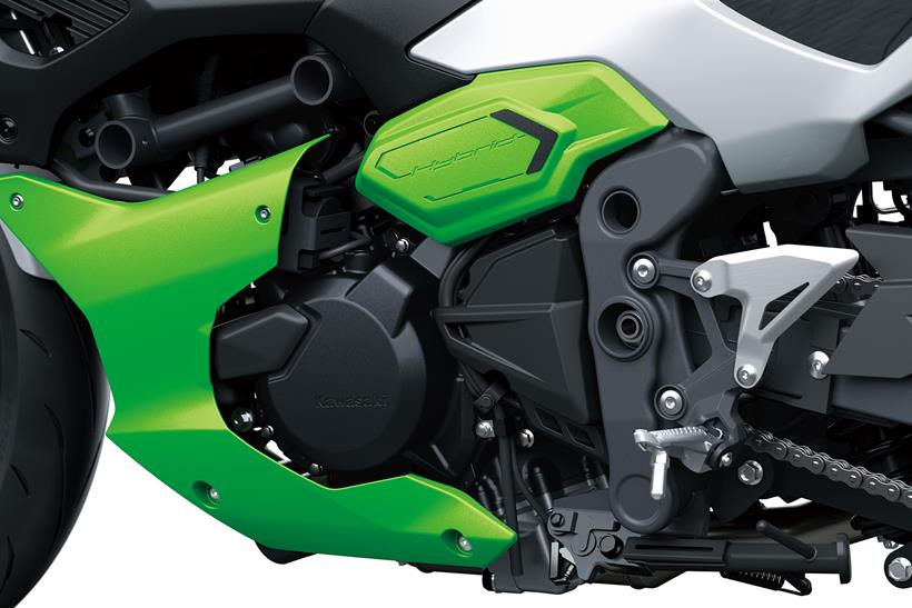 Kawasaki hybrid motorbike engine fitted to Ninja 7 Hybrid