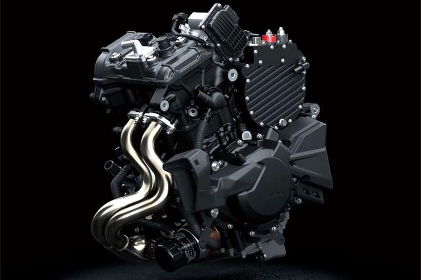 Kawasaki hybrid motorbike engine