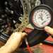 Using a motorcycle tyre pressure gauge
