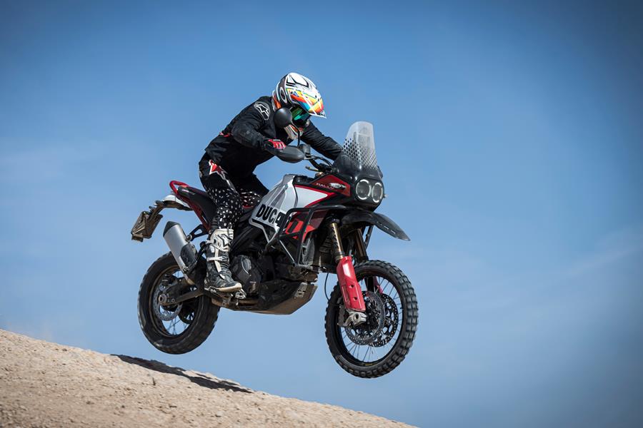 2024 Ducati DesertX Rally jumping off-road