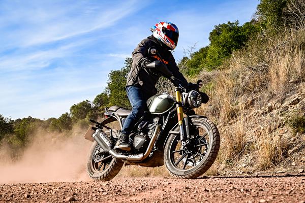 2024 Triumph Scrambler 400 X tested for MCN by Carl Stevens