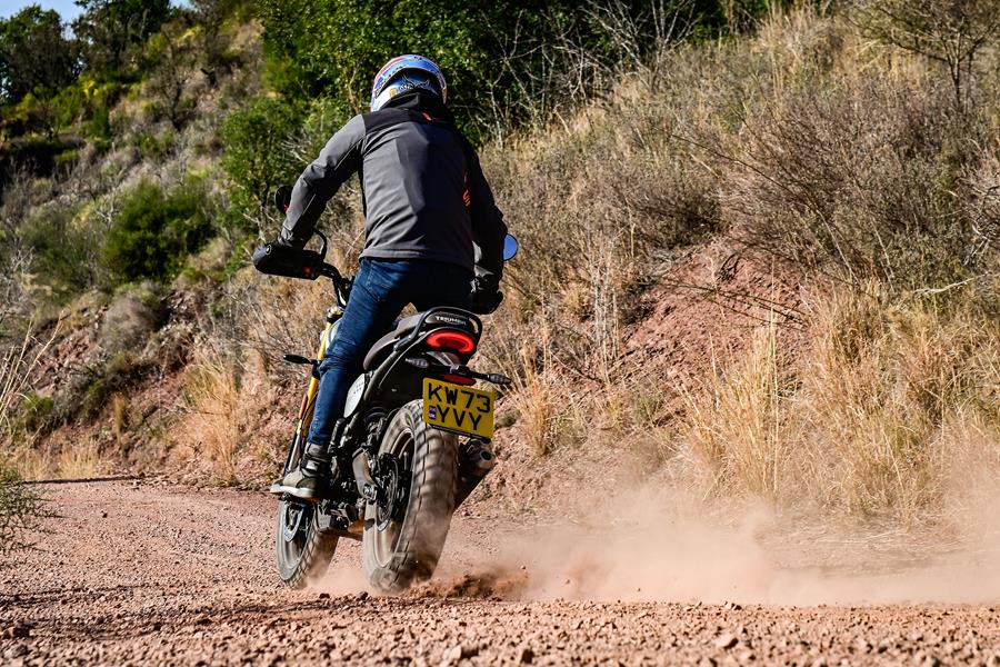 2024 Triumph Scrambler 400 X off-road rear action