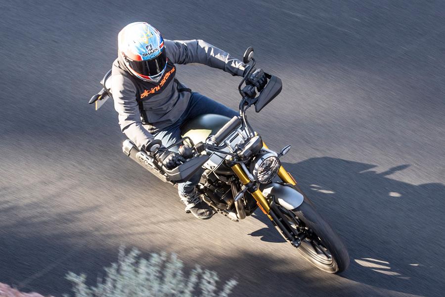 2024 Triumph Scrambler 400 X from above action