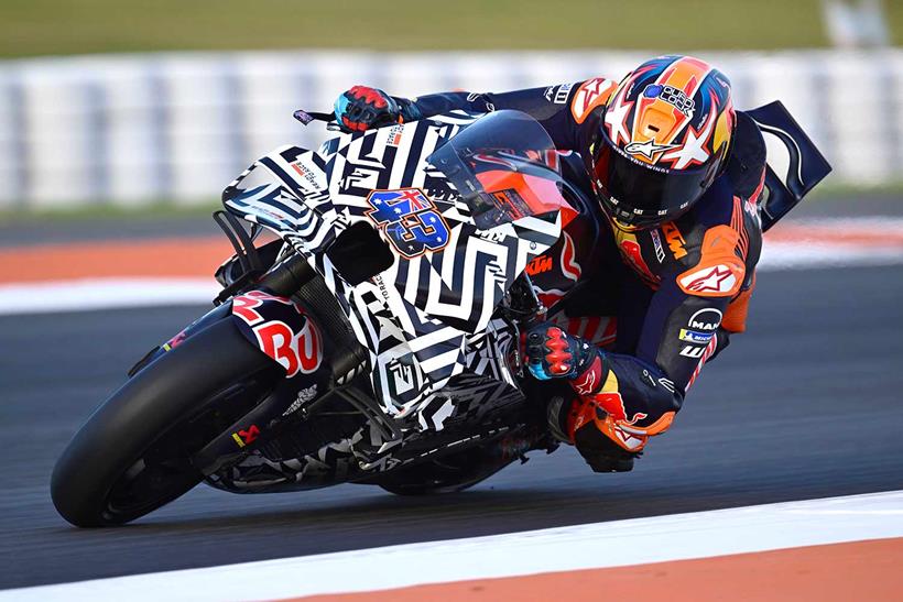 Jack Miller onboard the Red Bull KTM Racing RC16 in Valencia