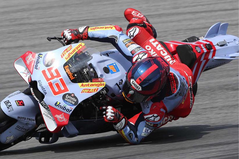 Marc Marquez in action for Gresini Racing Ducati at the MotoGP Sepang Test