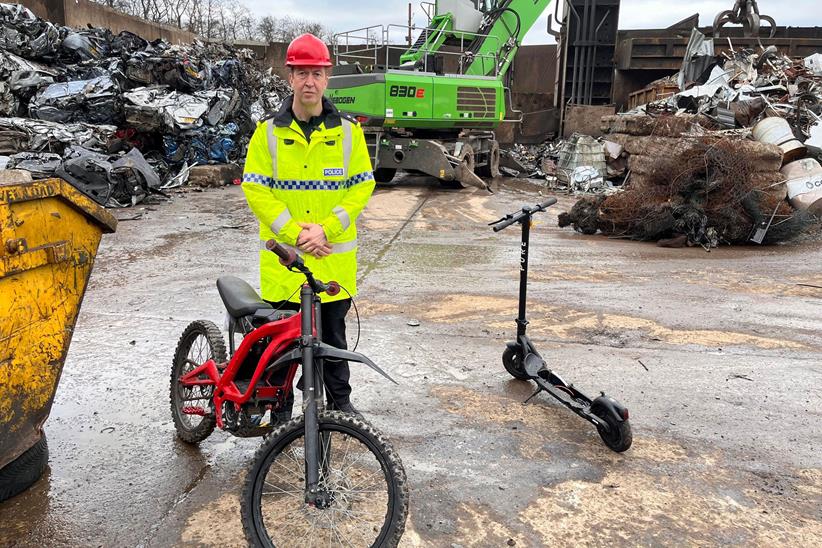 Hampshire Police crushing illegal e-bikes and scooters