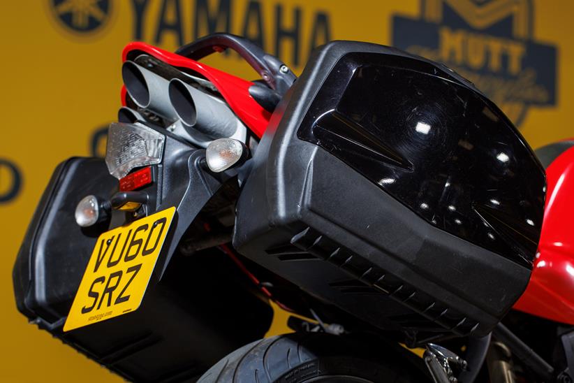 The Triumph Sprint ST 1050 has underseat exhausts that really add to its appeal as a sportier tourer